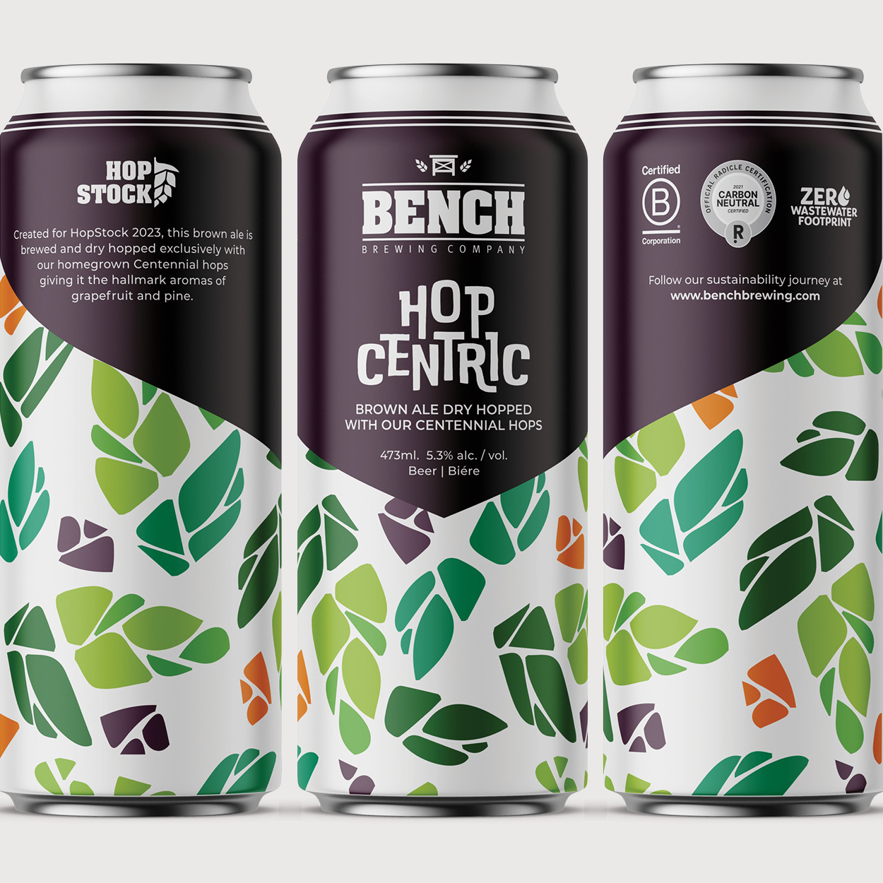 Craft beer can design for HopStock 2023 craft beer festival.